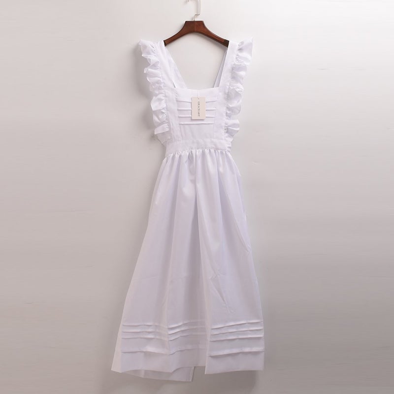 GRACEART Edwardian Victorian Maid Pinafore Apron Style-1(Thickiy ronior Fabric) - Image 5
